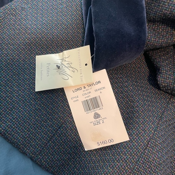 NWT Lord & Taylor 100% Pure New Wool Double Breasted Blazer  Women's Siz… - Picture 12 of 12